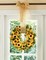 Artificial Sunflower Summer Wreath - 16 Inch Decorative Fake Flower Wreath with Yellow Sunflower and Green Leaves